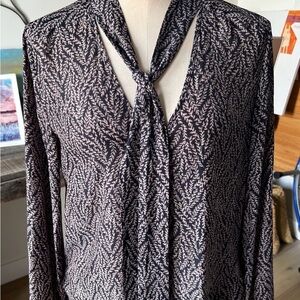 Talula Black and Cream Patterned Blouse